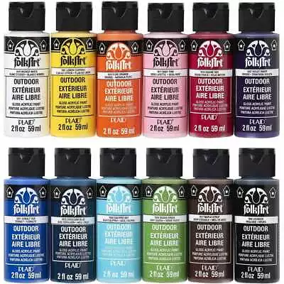 OUTDOOR Acrylic Paint Folkart -  2oz 59ml  Perfect For Painting Pebbles + Rocks • £2.99