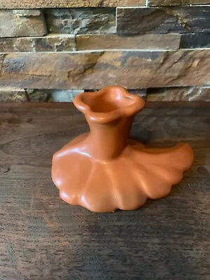 Vtg Van Briggle Art Pottery Single Brown Candle Holder Leaf Base Colorado Spring • $23.99