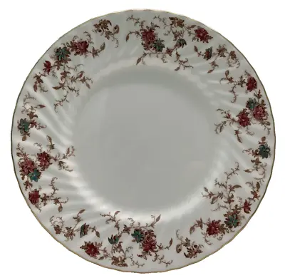 Minton Ancestral Dinner Plate England Gold Rim Floral China Wreath Backstamp • $19.95