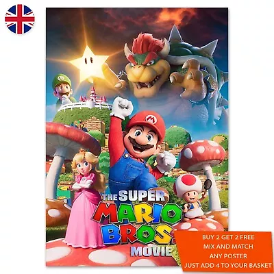 Super Mario Bros Movie Poster A5 A4 A3 A2 A1 Maxi Wall Art Print -2244 • $2.48