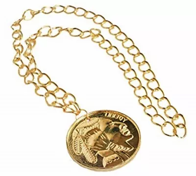 1970s Gangster Pimp Gold Medallion Chain Necklace Rapper Gangster • £5.49