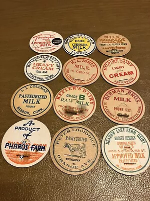 Lot Of 12 Connecticut Milk Caps  • $2