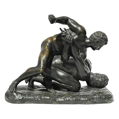 Grand Tour Bronze Sculpture Of The Uffizi Greek Wrestlers After Lysippos • $2750