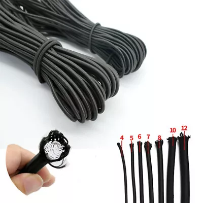 Elastic Bungee Rope Shock Cord Tie Down Black Dia 4/6/8mm Length 1m • $4.95
