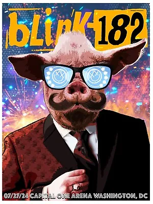 Blink-182 Concert Poster Washington  /100  2024 Lithograph 18x24 By Scott James • $80