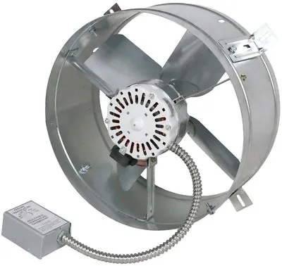 Gable Mount Attic Roof Fan Exhaust Vent Electric Ventilation Thermostat Steel • $104.96