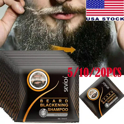 10/20x Sevich Men Beard Darkening Shampoo 5 Mins Dye Black Color Mustache Beard • $8.65