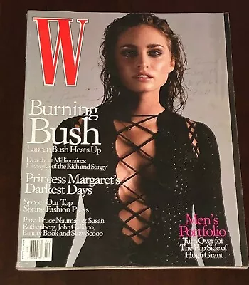 W Magazine April 2002 Lauren Bush Hugh Grant Princess Margaret Bruce Nauman • $16.99