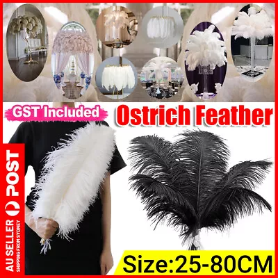 Bulk 25-80cm Ostrich Feather DIY Crafts Feathers Wedding Party Home Decoration • $47.83