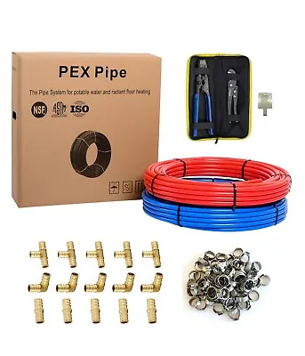 EFIELD(All In One)2 Rolls X 100ft 1/2 Inch PEX B Pipe/Tubing Fitting Combo Kit • $105.99