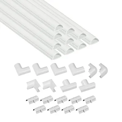 D-Line White Mini Trunking Kit 4-Meter Self-Adhesive Wire Hider Cable • £24.03