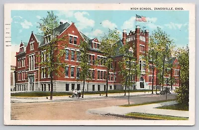 1923 Postcard High School Zanesville Ohio OH Antique Car • $4.75