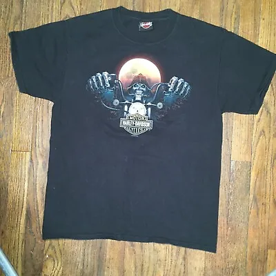 Harley Davidson Mens Medium Mason City Iowa Black T Shirt Grim Reaper Ride Hard • $18.75
