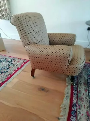 £600 • Buy Edwardian  Howard Style Country House Armchair Upholstered In Zoffany Fabric