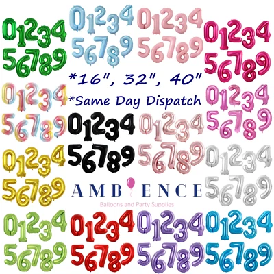 £1.85 • Buy Number Balloons Birthday Party Large 40  Mini 16  Foil Balloon Helium 0123456789