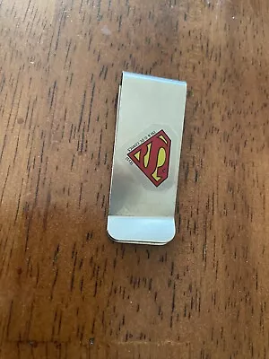 DC Comics SUPERMAN LOGO METAL MONEY CLIP Pre-owned Great Shape Collectible • $12.95