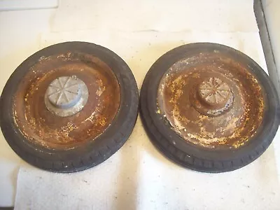 Set Of 2 Pedal Car Tractor Wagon Wheels With Hub Caps • $8