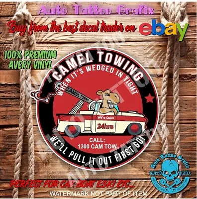Camel Tow Towing Decal Sticker Vintage Funny Novelty Hot Rod Rat Rod Stickers • $5.50