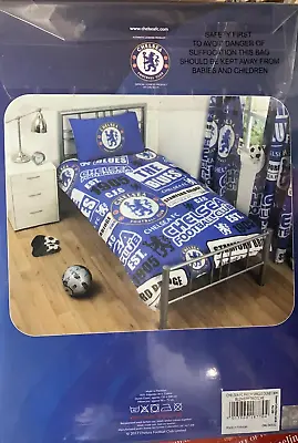 Chelsea FC Football Club England Duvet Quilt Cover Set Single Bed • £29.99