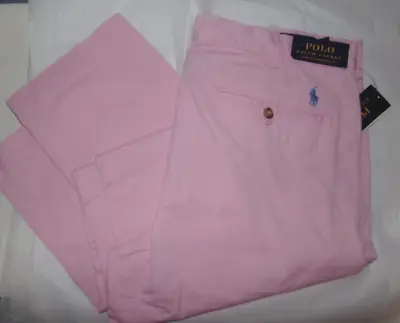 NWT Men's Ralph Lauren Polo Pant Stretch Straight Fit CHINO~PINK~SZ 36X34 • $44.99