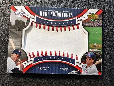 2007 UD Sweet Spot Classics Dual Signatures Kent Hrbek Tony Oliva /50 FADED • $19.99