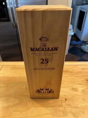 The Macallan Highland Single Malt Scotch Whisky 25 Year Wooden Crate Only • $49.99