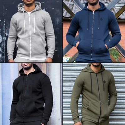 £14.99 • Buy Enzo Mens Zip Up Fleece Hoodie Hoody Coat Winter Warm Jacket Hooded Track Top