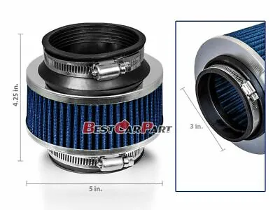 3  Inches Cold Air Intake Bypass Valve Filter 76mm BLUE Chevrolet • $14.39