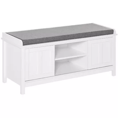 Foyer Entryway Shoe Bench With Storage Ottoman Padded Seating Mudroom Organizer • $133.65