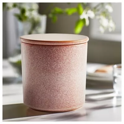 IKEA LUGNARE Scented Candle In Ceramic Jar W Lid Jasmine/pink 60 Hr • £32.46