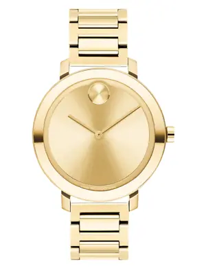 Movado Bold Evolution 3600795 Unisex Swiss Men's Watch Gold Dial Tags & Links • $174.99