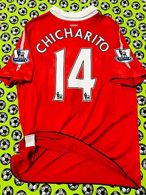 Nike Manchester United Home Soccer Football Jersey 2010 2011 Debut Chicharito XL • $95