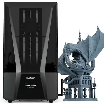 ELEGOO Saturn 3 Ultra 3D Printer MSLA  Resin 10-Inch 12K Mono LCD Wi-Fi Transfer • £429.99