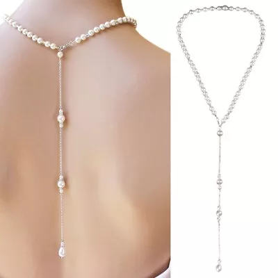 Necklace Lariat Y Necklace Back Drop Necklace Bridesmaid Back Jewelry • $12.62