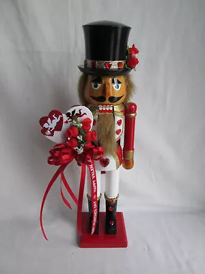 15   Handcrafted  Valentines Day Nutcracker W/ Heart Roses  OOAK  New • $44.99