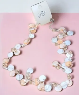 Daisy And Eve Mother Of Pearl Peach And White Discs Faux Pearls And Peach Beads • £4.95