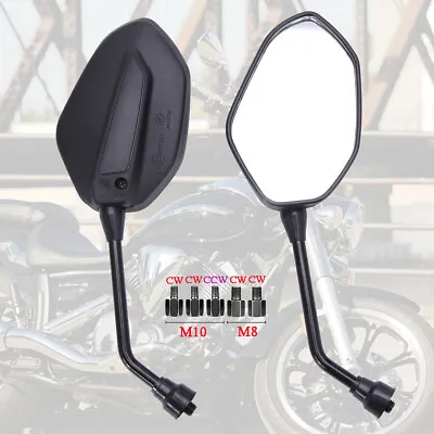 $24.99 • Buy Motorcycle Black Side Mirrors For Honda Yamaha Star Bolt V-Star XVS 1100 650 950