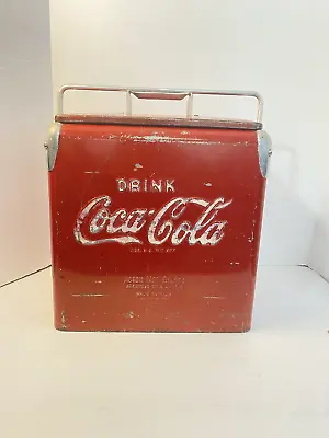 RARE Small Size 12 X 11.5 X 9  - 1950s Vintage  DRINK COCA COLA  Picnic Cooler • $445