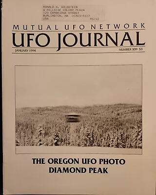 UFO Journal Mutual UFO Network MUFON Magazine #309 January 1994 Oregon UFO Photo • $14.99