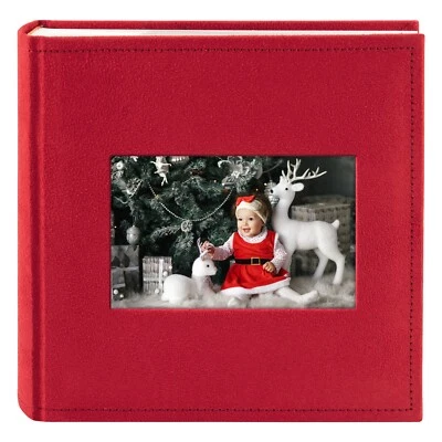 $21.98 • Buy Photo Album Christmas Vacation Memories For 200 4x6 Pictures Pockets Suede - Red