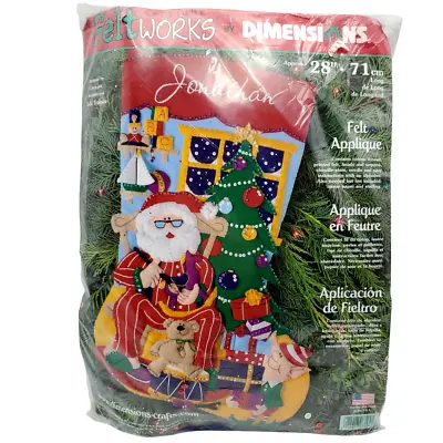 Vintage Dimensions Felt Christmas Stocking Kit Sequins Applique Hobbyist 28  USA • $57.72