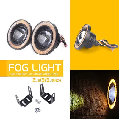 2x 2.5'' COB LED Fog Light Projector Car Bright Angel Eyes Halo Ring DRL Lamp • $26.69