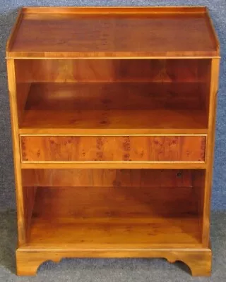 Georgian Style Small Yew Wood Side Cabinet Or Bookshelves With Single Drawer • £195