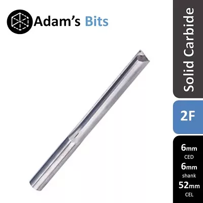 6mm Diam. & Shank Straight 2 Flute 52mm Carbide End Mill CNC Router Bit Slot • $21.95