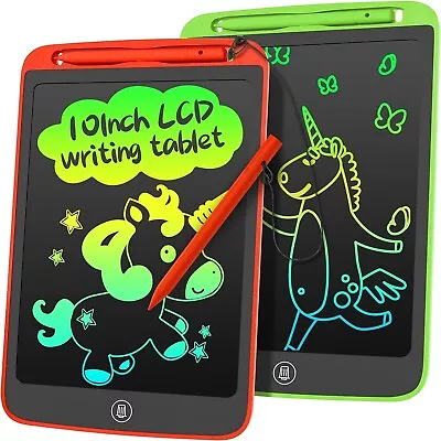 LCD Writing Tablet For Kids 2 Pack 10 Inch Colorful Doodle Board For 3 4 5 6 7 • $10.99