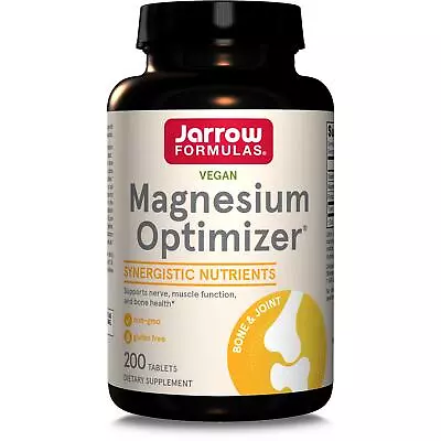 Jarrow Formulas Magnesium Optimizer 200 Tablets Heart Bones Anxiety PMS • £16.86