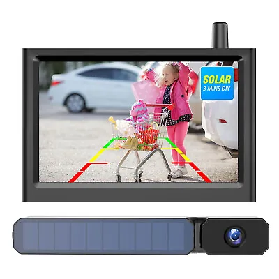 AUTO-VOX Solar Wireless Backup Camera 5'' Monitor + HD Rear View Parking System • $99.99