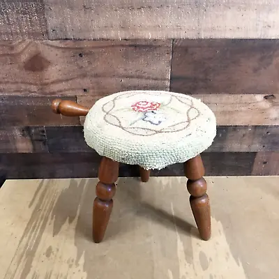 Milking Stool Wood Japan Authentic Furniture Products With Vintage Hooked Cover • £22.15