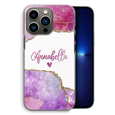 Personalised Phone Case For Motorola/OnePlus 678 Pink Heart Marble Hard Cover • £6.49