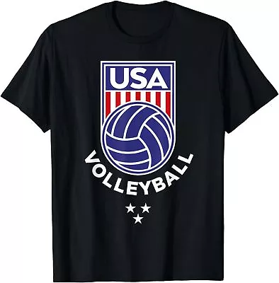 Volleyball USA Support The Team Shirt USA Flag Beach T-Shirt S-5XL Made In USA • $17.99